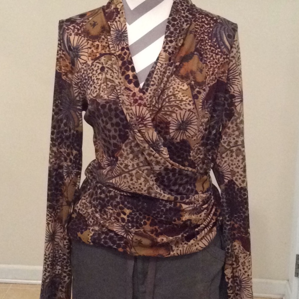 Ladies sheer print blouse